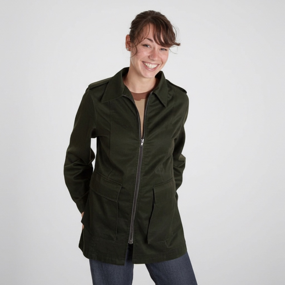 Vintage Canadian Forces Mechanic Zip Jacket/ Dark Green / Issued